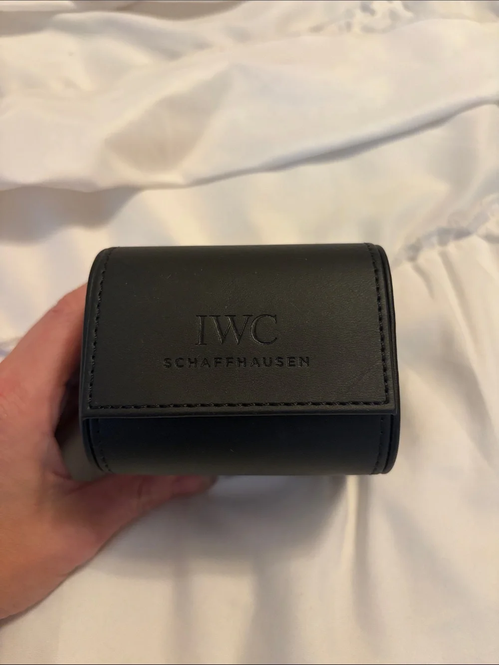 IWC Black Leather Travel Watch Case